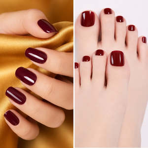 Red: Maroon Mani-Pedi Gel Nail Wrap Set