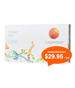 Products: Proclear Toric contact lenses from Ezyvision our brand just $29pk