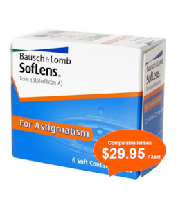 Products: Soflens Toric contact lenses from Ezyvision our brand just $29pk