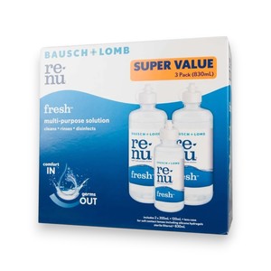 Products: Renu Fresh Multi-Purpose Contact Lens Solution – Savings Pack (2 × 355ml + 1 × 120ml) Ezyvision.co.nz