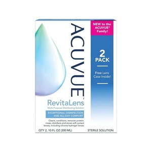 Products: Acuvue RevitaLens Multi-Purpose Contact Lens Solution – Value Pack (2 × 300ml) Ezyvision.co.nz