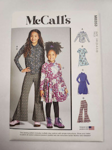 Products: McCall's M8353 Childrens and Girls Knit top, Dresses and Pants FAB FABRICS
