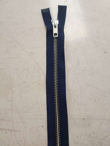 Products: YKK Metal Teeth Open End Zip 60cm Navy/Silver FAB FABRICS