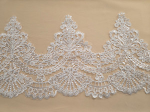 Products: Sequin and Corded Trim Ivory 25cm Wide FAB FABRICS