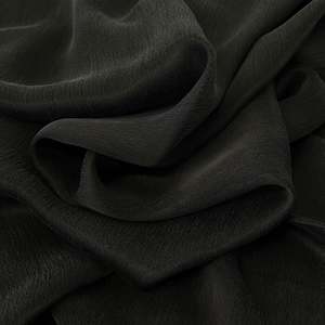 Cupro: Sandwashed Cupro Crepe Back Satin - Black