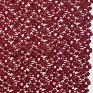 Deadstock: Embroidered Floral Lace Deadstock - Bordeaux