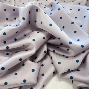 Printed Dot Satin Deadstock - Silver & Steel