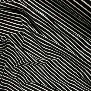 Rib: Cotton Spandex Striped Rib - Black & White
