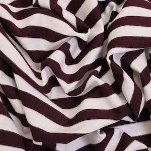 All Fabric: Striped Viscose Spandex Knit - Egg plant