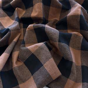 Gingham: Big Scale Yarn Dyed Gingham Cotton - Nutmeg