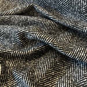 Coating: Chevron Stripe Wool Blend Deadstock - Black