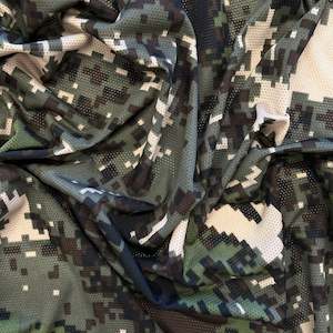 Lace: Digital Camo Printed Basketball Mesh Deadstock - Khaki