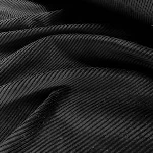 Corduroy: 6 Wale Cotton Corduroy - Black