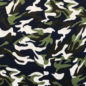 Printed Canvas: Printed Canvas - Navy Blue Camo