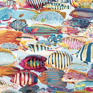 Bottom Weight: Printed Canvas - Pink Fish