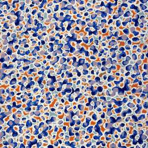 All Fabric: Carousel Printed Viscose Crepe - Blue (Last Chance)