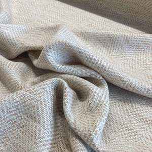 Herringbone Tweed Wool Blend Deadstock - Beige
