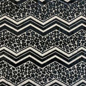 Chevron Floral Burnout Deadstock - Black