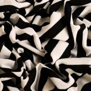 Zebra Lurex Viscose Spandex Knit Deadstock - Black & White