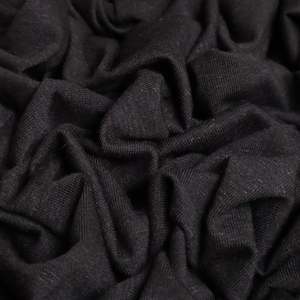 Rayon Linen Spandex Slub Knit - Black (Last Chance)