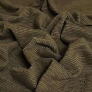 Linen: Linen Cotton Self Stripe Knit - Olive