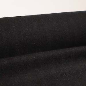 Fabric Wool: Wool Coating Deadstock - Willow Herringbone Black