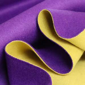 Fabric Wool: Madame Double-Sided 100% Wool Coating - Purple & Chartreuse