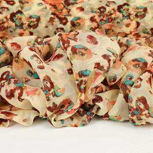 Printed: Coney PETIT Silk Yoryu Print Designer End – Abstract Floral Petit