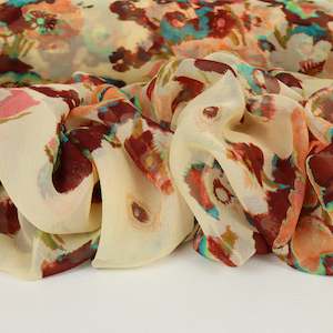 Printed: Coney Silk Yoryu Print Designer End – Abstract Floral