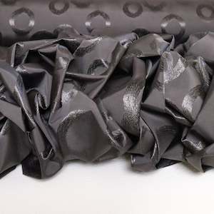 Showerproof Nylon Jacquard Spot Deadstock - Charcoal