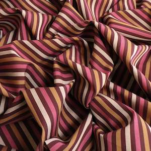 Striped: Cotton Yarn Dyed Stripe Designer End - Nara Berry Stripe