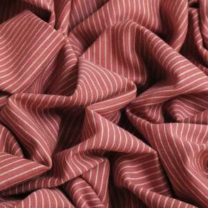 Striped: Cotton Spandex Pinstripe Knit - Rose