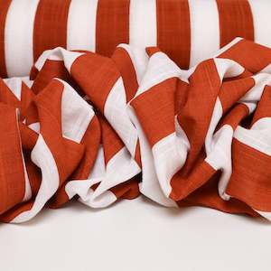 Cotton Rayon Printed Stripe - Rust