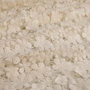Embroidery: Monroe Embroidered Cotton Floral Lace Designer End – Ivory