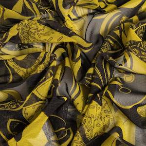 Lace: Printed Mesh Deadstock - Chartreuse Abstract