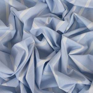 All Fabric: Cotton Stripe Print Deadstock - Cornflower White