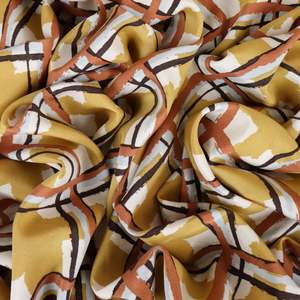 Printed: Viscose Print - Crossroads Mustard