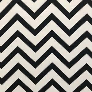 All Fabric: Printed Canvas - Black Chevron