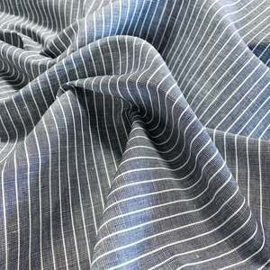 All Fabric: Close Weave Cotton Linen Gauze Shirting - Navy