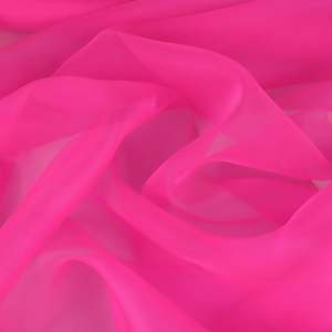 Chiffon Georgette Organza: Silk Organza Deadstock - Fluro Pink