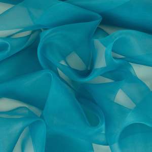 Chiffon Georgette Organza: Silk Organza Deadstock - Aqua