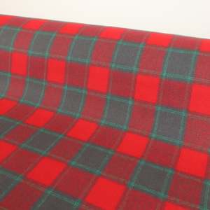 Brushed Cotton Plaid Deadstock - Red & Green Check