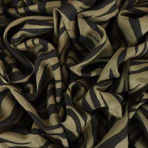 Lightweight Silk Cotton Print Deadstock - Exotic Khaki Black