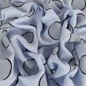 Fabric Cotton: Tencel Cotton Linen Jacquard Spot - Jewel Sky