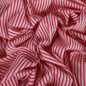 Cotton Jacquard Mini Candy Stripe Shirting Deadstock - Deep Pink & White