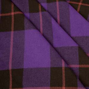Brushed Cotton Plaid Deadstock 195gsm - Purple, Raspberry and Black