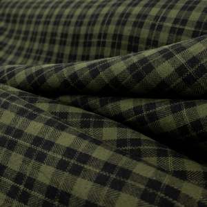 Brushed Cotton Plaid Deadstock 165gsm - Green & Black