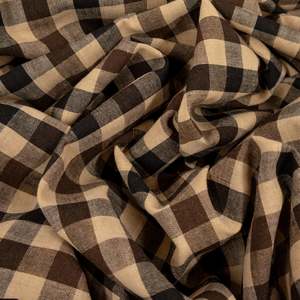 All Fabric: Cotton Gingham Deadstock - Brown, Black and Natural