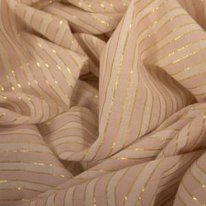 All Fabric: Cotton Linen Lurex Stripe Shirting Deadstock - Pink