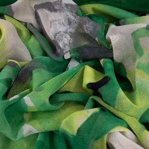 All Fabric: Printed Mesh Deadstock - Abstract Green Floral